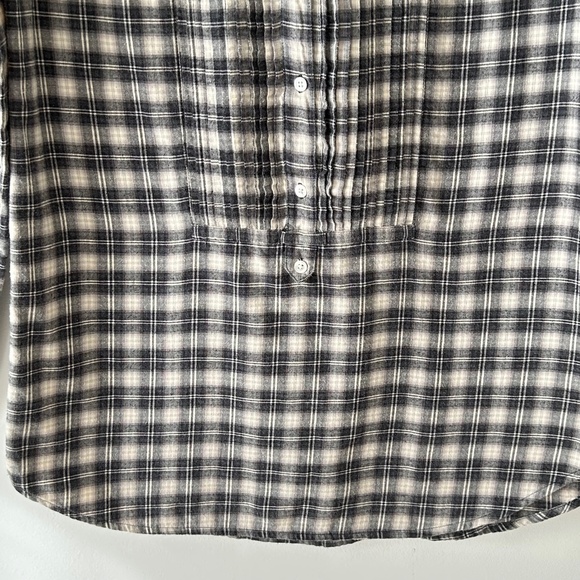 3/$20🌻J Crew 100% Cotton Gray Plaid Flannel Tunic Top - Picture 5 of 16